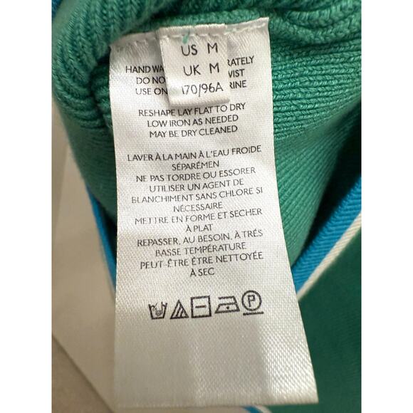 Free People Beach Green Knit Mini Sweater Dress M Keyhole Summer Resort Stretchy - Picture 5 of 11